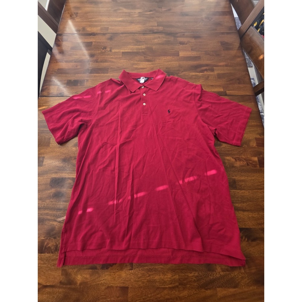 Polo Golf‎ Ralph Lauren Men's Short Sleeve Shirt Red Puma Cotton XXL Sku93